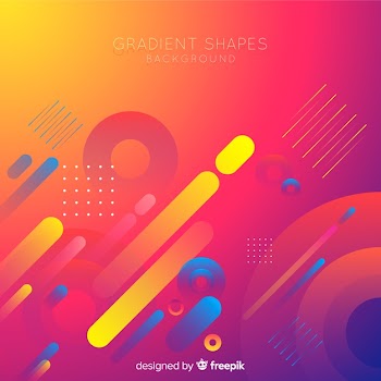 Colorful gradient shapes background Free Vector