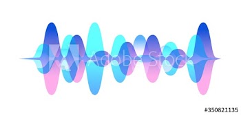 Colorful gradient sound waveform vector graphic illustration