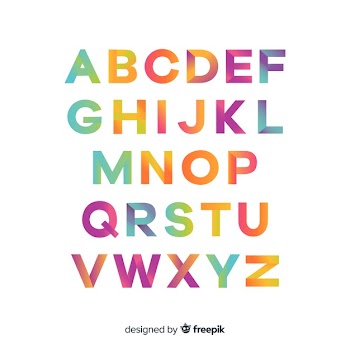 Colorful gradient typography Free Vector