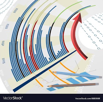 Colorful graph scene vector image