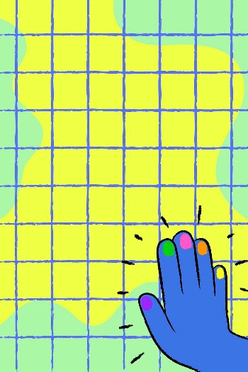Colorful grid background, funky hand | Free Vector - rawpixel