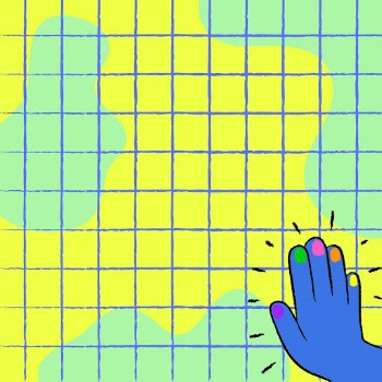Colorful grid background, funky hand | Free Vector - rawpixel