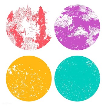 Colorful grunge distressed texture circle | Free stock vector - 554406