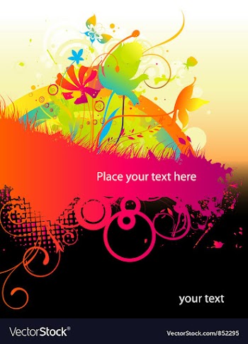 Colorful grunge floral background vector image