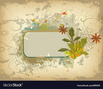 Colorful grunge floral frame vector image