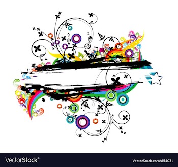 Colorful grunge floral frame vector image