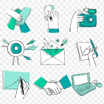 Colorful hand drawn brainstorming vector icons doodle art design set