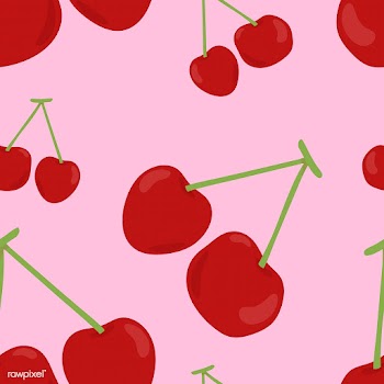 Colorful hand drawn cherry pattern | Free stock vector - 417003