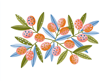 Colorful Hand-Drawn Olive Illustration