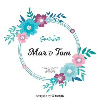 Colorful hand painted floral frame wedding invitation Free Vector