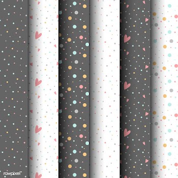 Colorful hearts and dots design vector | Free stock vector - 508608