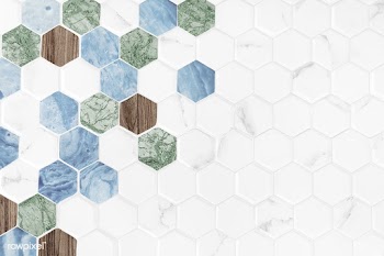 Colorful hexagon tiled textured background