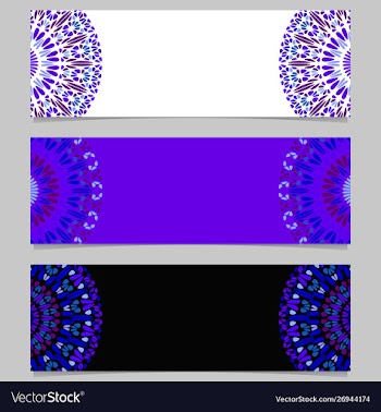 Colorful horizontal abstract floral mandala vector image