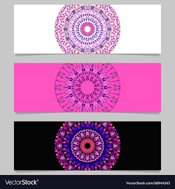Colorful horizontal abstract floral mandala vector image