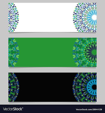 Colorful horizontal abstract flower mandala vector image