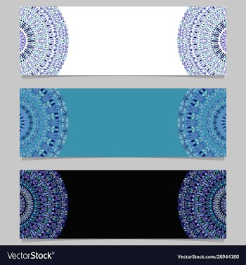 Colorful horizontal abstract stone mandala banner vector image