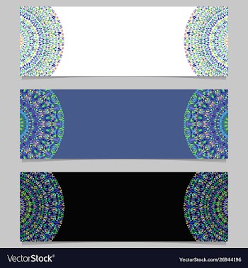 Colorful horizontal abstract stone mandala banner vector image
