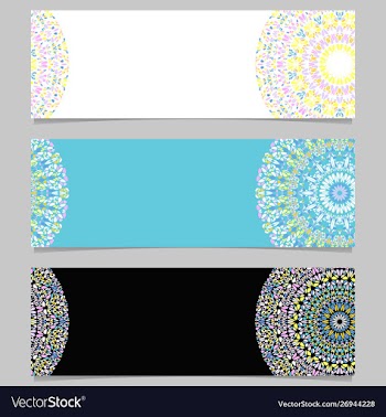 Colorful horizontal gravel mandala banner vector image