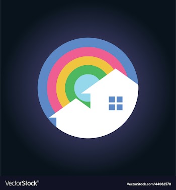 colorful house logo creative logo