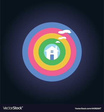 colorful house logo creative logo
