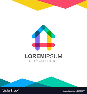 Colorful house logo design inspiration vector image