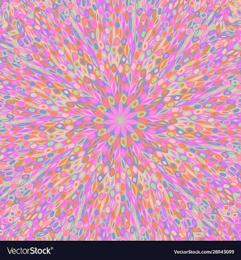 Colorful hypnotic geometrical stylized flower vector image
