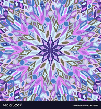 Colorful hypnotic round tile mosaic background vector image