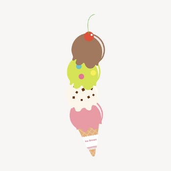 Colorful ice-cream cone clipart, cute | Free Photo - rawpixel