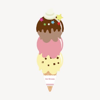 Colorful ice-cream cone clipart, cute | Free Photo - rawpixel