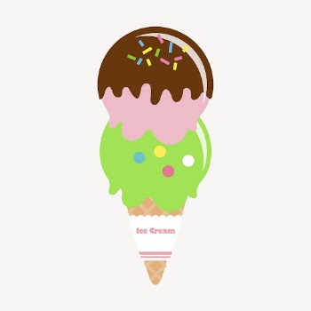 Colorful ice-cream cone collage element, | Free PSD - rawpixel