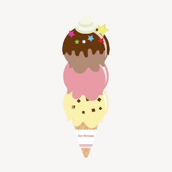 Colorful ice-cream cone collage element, | Free PSD - rawpixel