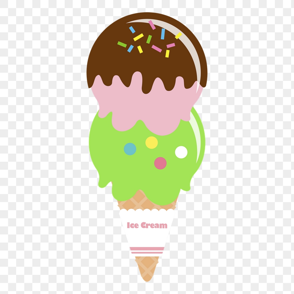 Colorful ice-cream png cone sticker, | Free PNG - rawpixel