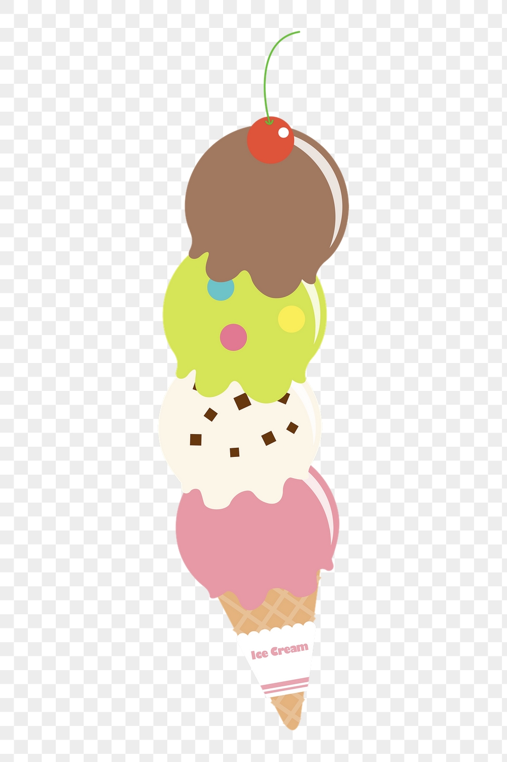 Colorful ice-cream png cone sticker, | Free PNG - rawpixel