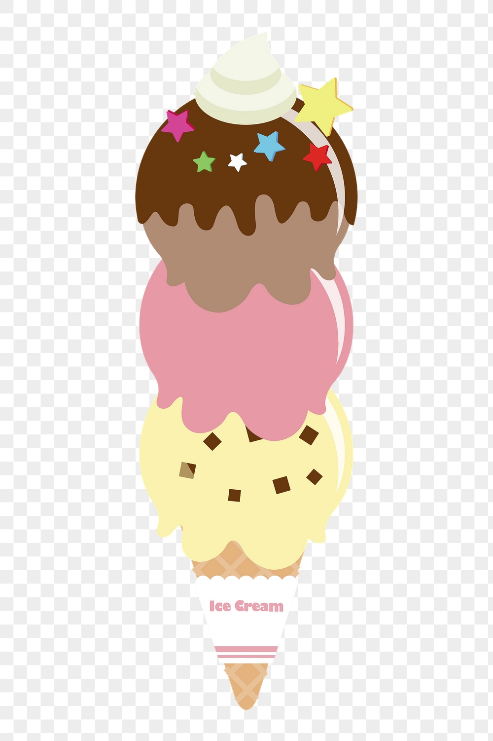 Colorful ice-cream png cone sticker, | Free PNG - rawpixel