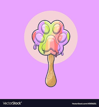 colorful ice cream with paw shape