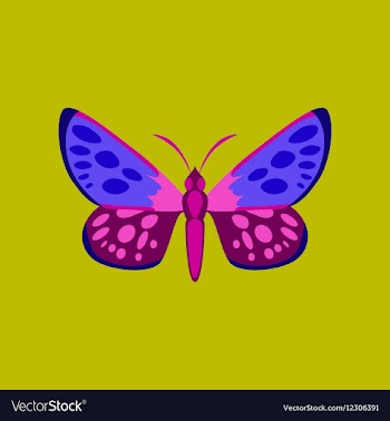 Colorful icon of butterfly isolated on green vector image