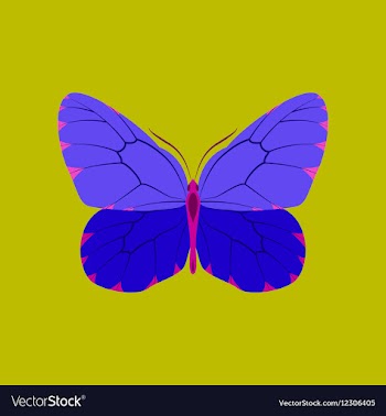 Colorful icon of butterfly isolated on green vector image
