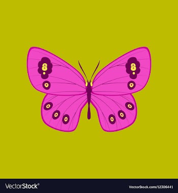Colorful icon of butterfly isolated on green vector image