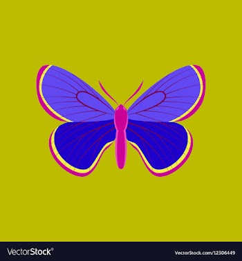 Colorful icon of butterfly isolated on green vector image