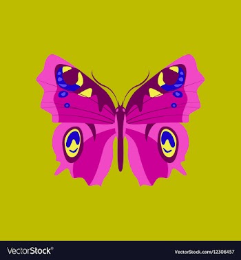 Colorful icon of butterfly isolated on green vector image