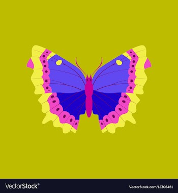 Colorful icon of butterfly isolated on green vector image