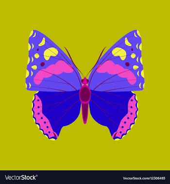 Colorful icon of butterfly isolated on green vector image
