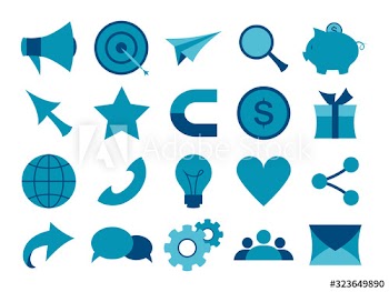 Colorful icons for referral program set