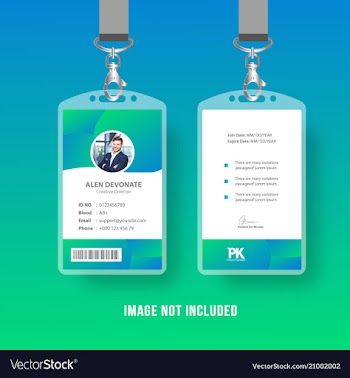 Colorful id card vector image