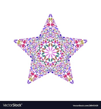 Colorful isolated abstract floral ornament star vector image