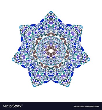 Colorful isolated abstract flower ornament star vector image