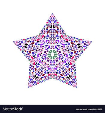 Colorful isolated abstract flower star symbol vector image