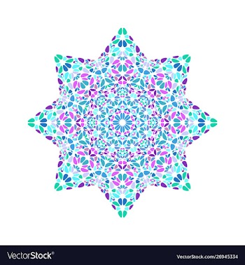 Colorful isolated abstract geometrical flower vector image