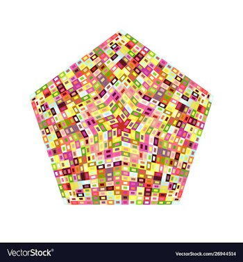 Colorful isolated abstract mosaic polygon symbol vector image