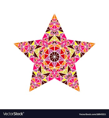 Colorful isolated abstract triangle ornament star vector image